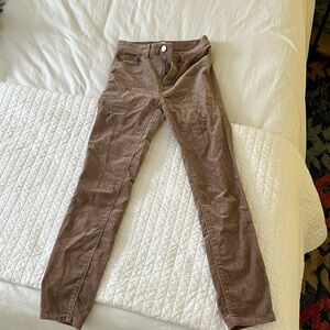* Loft high waist skinny corduroy tan pants 00 24